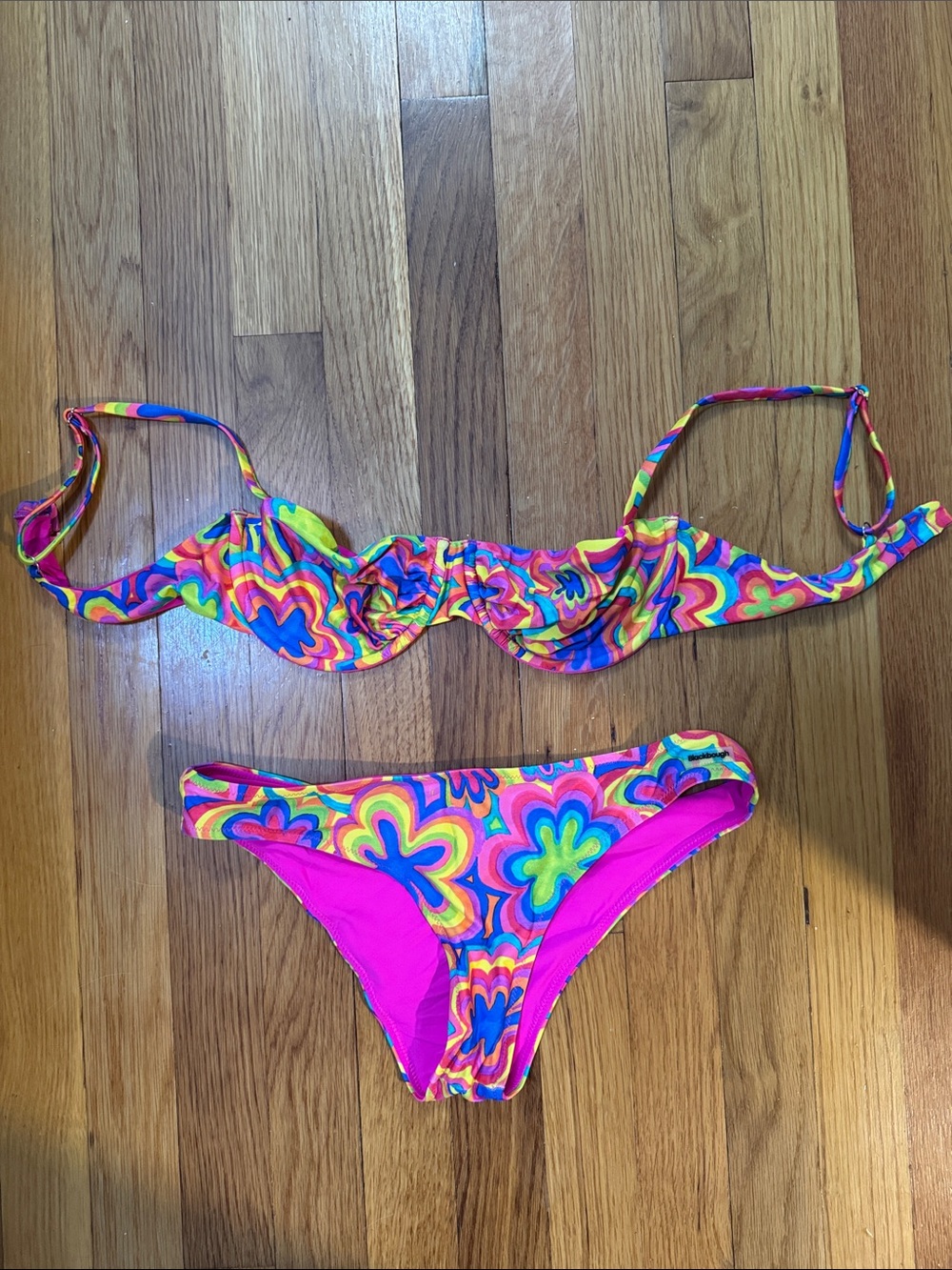 Blackbough Swim Bright Multicolor Floral Bikini Swim Set - Pink Accents